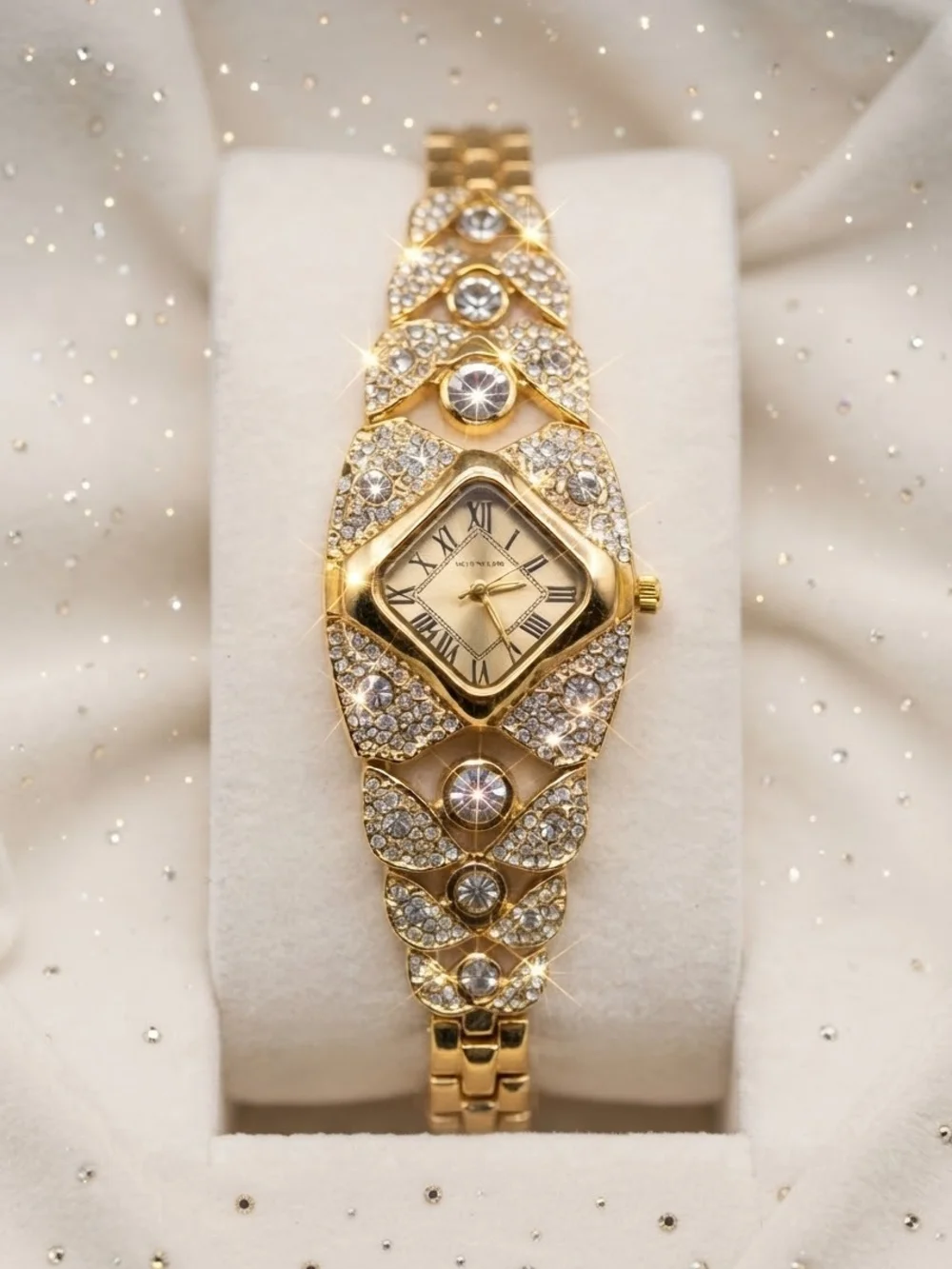 NEW Gold Crystal-Embellished Women's Luxury Bracelet Watch